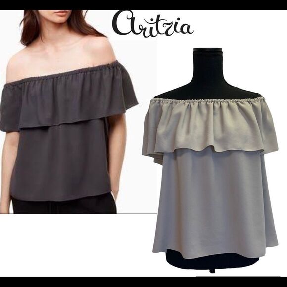 Aritzia Wilfred promener blouse lilac fog Sz L NWOT - Picture 1 of 10